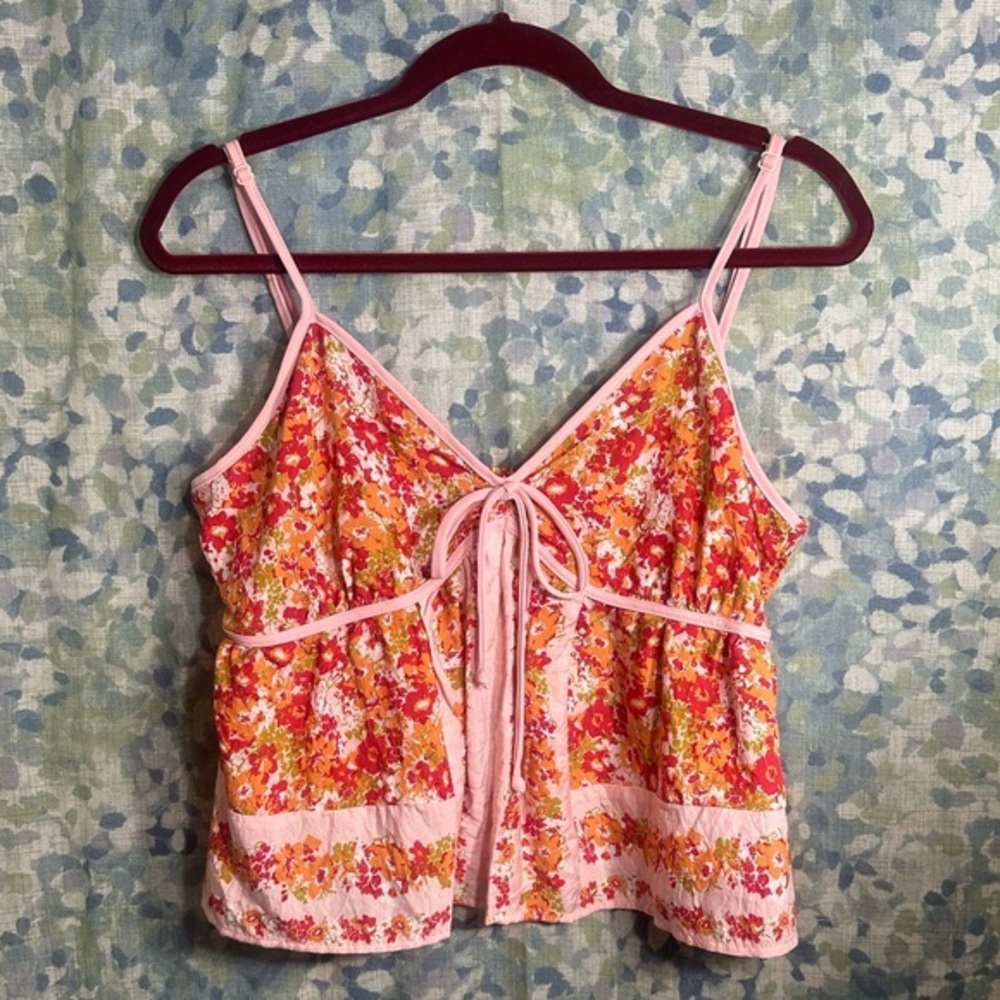 Sienna Sky Floral Print Spaghetti Strap Top XL